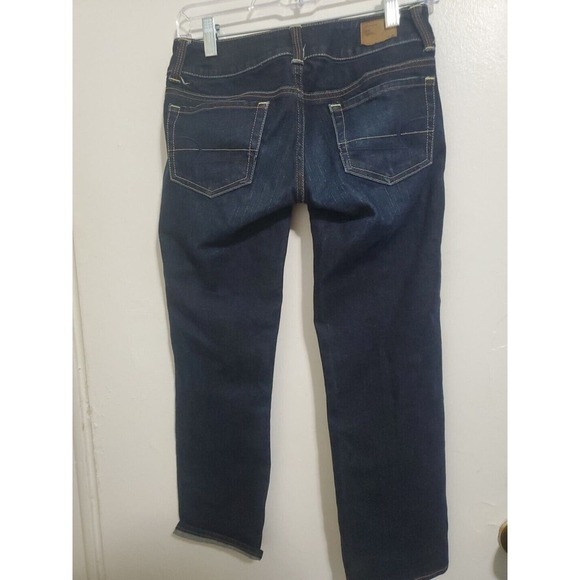 American Eagle Sz 00 Artist Crop Jeans Super Stretch Dark Wash Current Denim - Picture 3 of 5